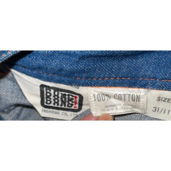 Vintage 70’s Bell Bottom Bellbottoms Flared Jeans Trimmed in Leather by BANG! BA - Picture 13 of 13